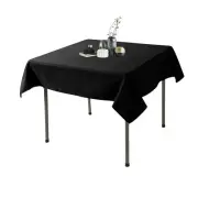 2pack 52x52 Inch Black Square in Polyester Fabric Tablecloth for WeddingBanqu...