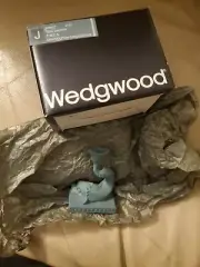 New in Box nib VINTAGE WEDGWOOD MINIATURE DOLPHIN JASPERWARE CANDLESTICK