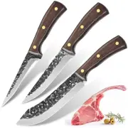 3Pcs Boning Knives Set Slaughter Knife Butcher Knife High Carbon Steel Cleaver