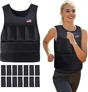 Wolliwa Adjustable Weighted Vest for Men Women,2-20 Lbs Adjustable Weighted Vest with Straps Womens Crossfit Running Weight Vest for Walking Strength Training Fitness