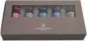 Herbin 14000JT Set of 5 Ink Bottles 1670 10 ml with Gold Glitter Ideal for Calligraphy and Drawing 1 Set Assorted Colours