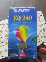 EMTEC Blank Video Tape Blank VHS E240 EQ Single Vintage Blank Media
