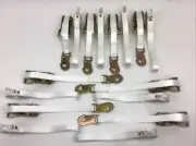 8 Pack of 1" x 14' White Tent Straps w/ Loops & Flat Snap Hook Ratchet Handles