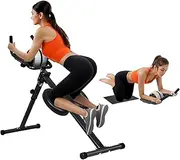 Centra 2 In 1 Ab Machine,Adjustable Abs Workout Equipment ,Foldable Ab Trainer Machine,Abdominal Trainer with Ab Roller Wheel Abdominal Exercise for Home Gym Fitness Equipment,Knee Protection, LED Monitor