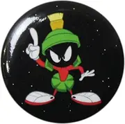[Square Deal Recordings & Supplies] Looney Tunes - Marvin The Martian - 1.25" Round Button, Stainless Steel, no gemstone