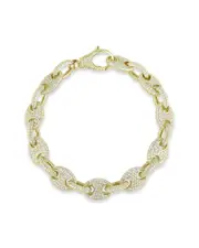 Chloe and Madison 14K Over Silver CZ Chunky Bracelet