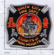 Maryland - Baltimore City Engine 29 MD Fire Dept Patch - Knights of Park Heights