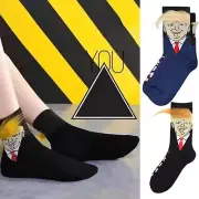 Mens Novelty Socks Unisex Hair Socks Mens Suit President Socks Round appealing