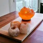 Himalayan Fire Bowl Salt Lamp / Set of Three Rustic Candle Holders Package