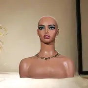 Realistic Mannequin Head Model Head Stand Realistic Skin Double Shoulder Manikin