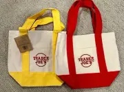 Trader Joe’s Mini Canvas Tote, Red And Yellow NWT