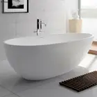 Solid Surface Stone Free Standing Bath Tub Matte White Avocado White 1500*760*54