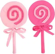SUPVOX 2pcs Lollipop Dance Props Large Christmas Ornaments Decoration Christmas Pillow Jumbo Christmas Ornaments Lollipops Christmas Centerpieces Xmas Ornaments Wedding Decor Pink Sponge