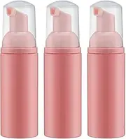 Foam Pump Bottle(60ml), Empty Travel Size Foam Dispenser Pump for Soap Shampoo, Lash Cleanser (Pink, 3PCS)
