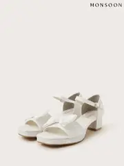 Monsoon Natural Bow Lace Heeled Sandals (AP0667) | $78 - $83