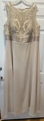 NWT David’s Bridal MOB Formal Dress Sz 22W Beaded & Embroidered Tulle Upper