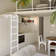 Loft Bed Ladder for Adults Heavy Duty White Metal Wall Mounted Egress Ladder with Wrought Iron Steps 91in Indoor/Outdoor Climbing Ladder for High Beds and RVs