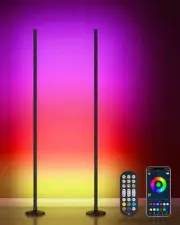 2PCS Corner Floor Lamp, 65" RGB Color Changing Mood Light with Remote Control...