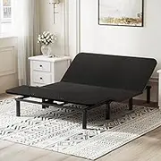 FLEXISPOT S2E Adjustable Bed Frame Base Queen,One-Person Transport and Assembly,Adjustable Bed Legs,Oxford Fabric Bedspread,Wired Remote,Whisper Quiet Durable Motor,Mattress Holder