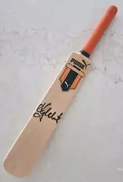 ADAM GILCHRIST CRICKET SIGNED IN PERSON MINI CRICKET BAT AUSTRALIA ASHES PUMA