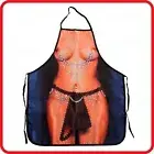 APRON-ATTITUDE FUNNY-SEXY NAKED LADY WOMAN ON NIPPLE CHAINS-COOKING-COSTUME-BBQ