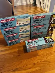 Vintage Lot Of 8 Glad Lock Zipper Freezer Bags/216 Bags Sealed Movie Prop Retro