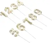 Mobestech 9pcs Birthday Candles for Cake Decoration Glittery Number Cake Toppers for Parties Weddings and Celebrations Delicate Cupcake Candles