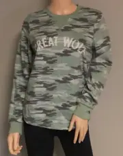 GREAT WOLF LODGE SWEATSHIRT CAMO GREEN CREW NECK PULL OVER Choose Size