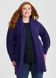 [Virtuelle] Taking Shape Lofty Balloon Sleeve Cardigan Size 10 in Oxford Purple - Plus Size Women's Sale Oxford Purple