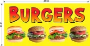 2' X 4' VINYL BANNER BURGERS HAMBURGERS CHEESEBURGERS NEW