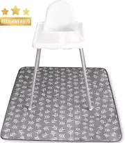 Baby Splat Mat High Chair Floor Mat Water Resistant 42" x 42" Grey