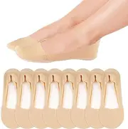 [Hopton] 8 Pairs of Women's Invisible Ballerina Socks, Ice Silk, Breathable Trainers, No Show Socks, 36-39 for Trainers, Flat Shoes (Nude Colour), beige, One size