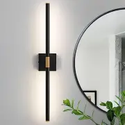 Bathroom Vanity Light Fixtures Over Mirror Black Gold 30 inch LED Vanity