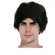 Mens Short Party Wig Costume Party Dress Up Fancy Classic Style - Brown