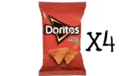 DORITOS Tortilla Chips, NACHO CHEESE LARGE x 4 bags FRESH CANADIAN