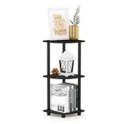 Furinno Turn-N-Tube 3-Tier Corner Display Round Tube, Espresso/Black