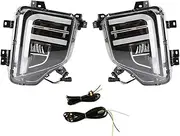 Compatible for Mitsubishi L200 2019-2021 Front Fog Light Assembly Daytime Running Lights Front Bar Lights Turn