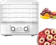 5 Tray Mini Electric Food Dehydrator, Fruit Dryer with Removable Trays Machine, Fruit Dryer Machine Adjustable Temperature Control from 35-70°C for Drying Fruit, Vegetables, Meat, Turkey white