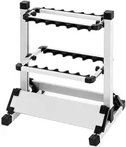 MegLob Aluminum Alloy Fishing Rod Holder, Metal Fishing Pole Rack for Garage, Fishing Pole Rack Holds Up To 12, Fishing Gear Garage Organization And Storage, Horizontal Fishing Rod Rack