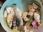 Kmart Emma Porcelain Doll Travel Passport storage case Blond hair Green Dress