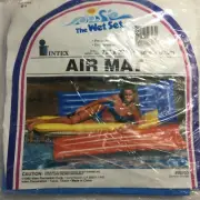 Intex The Wet Set Vintage Air Mat Pool Float 1992 Swimming 72” X 27” Royal Blue