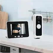 CIC SHOW Doorbell Camera Wireless with Portable Monitor, No Subscription Battery Powered No Need WiFi Connect