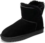 [Project Cloud] 100% Genuine Suede Boots for Women - Fur Lined Ankle Boots for Women - Comfortable Booties for Women Memory Foam Womens Boots Fur Snow Boots for Women (Timmy)