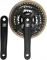 Bike Crankset, 170mm Mountain Bike Square Taper Cranksets 22-32-44T Triple Round Chainring MTB Crank Arm Set Fit for 7/8 Speed