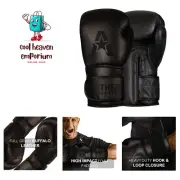 Stormbringer Full Grain Leather Boxing Gloves Men Women Muay Thai Gloves 12 o...