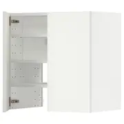 METOD wall cb f extr hood w shlf/door, white/Vallstena white, 60x60 cm