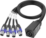XMSJSIY Speakon Audio Snake Cable Speakon 8 Core to 2 Core x 4 Channel Speaker Connector Extension Wire with Twist Lock for NL8FC NL8FX NLT8X NL4FC NL4FX - 1M/3.28FT