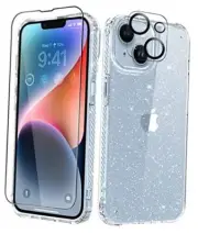 for iPhone 14 Case with Screen Protector + Camera Lens Protector, [Non Clear