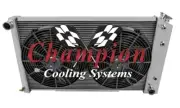 ER 2 Row 1" Radiator 17"x28" Core W/ 2 14" Fans for 1968 - 1977 Chevrolet Malibu