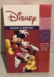 DISNEY Scratch ‘n Sniff Valentines 30 with Seals NOS NIB